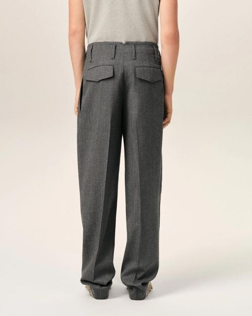 AMI Gray Casual Pants With Belt Loops for men