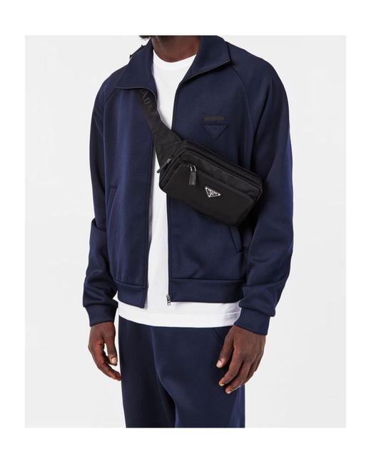 Prada Black Logo Belt Bag for men