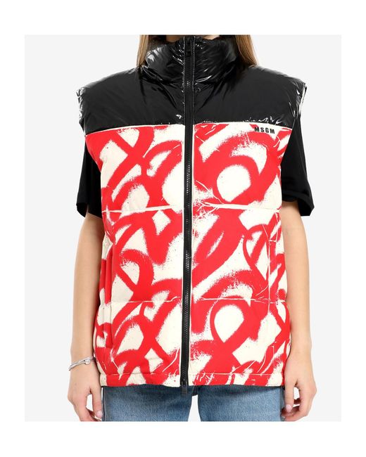 MSGM Red Sleeveless Vest