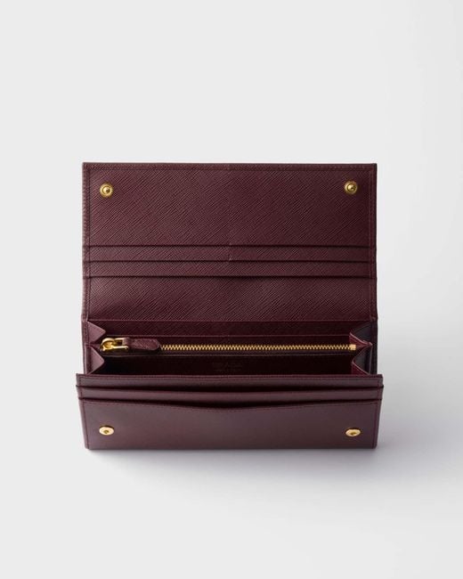 Prada Purple Large Saffiano Leather Wallet