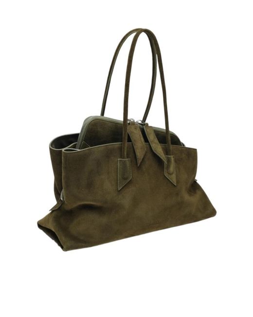 The Attico Green Medium La Passeggiata Shoulder Bag