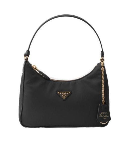 Prada Black Re-Edition 2005 Re-Nylon And Saffiano Mini Bag