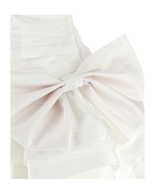 Alessandra Rich White Ruffle Dress