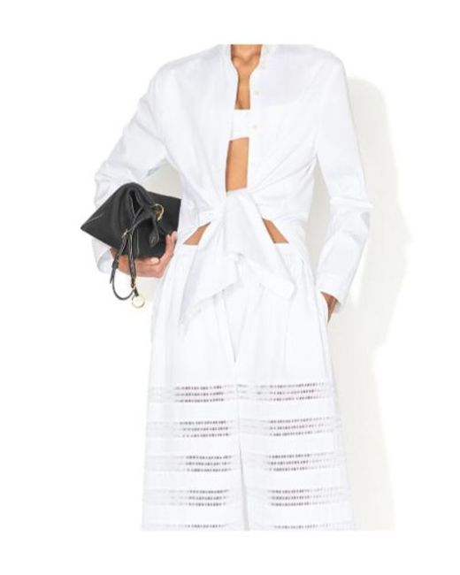 Alaïa White Alaïa Layered Poplin Shirt