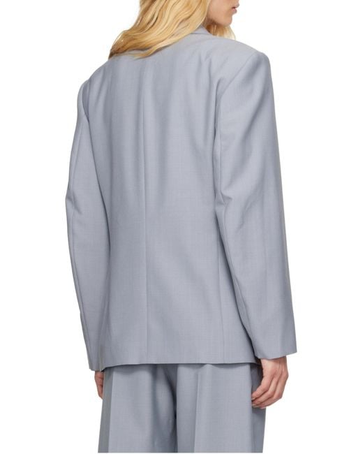 Lemaire Gray Long-Sleeved Double-Breasted Blazer