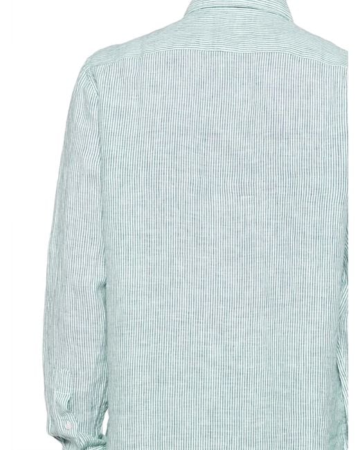 Ecoalf Blue Alfredo Striped Shirt for men
