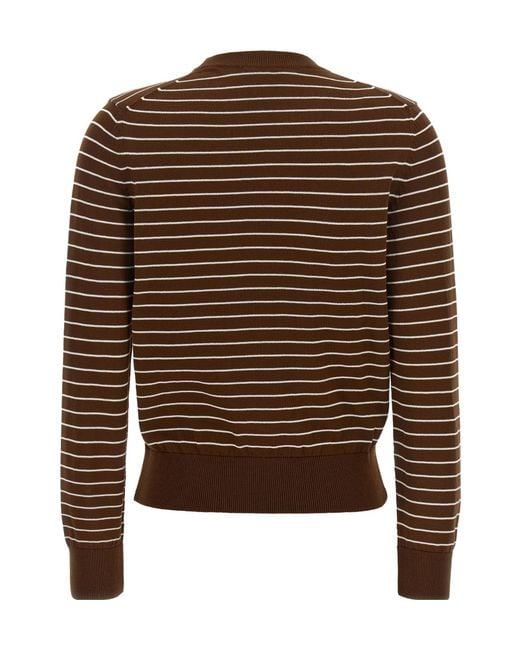 A.P.C. Brown Tight-Fitting Striped Sweater