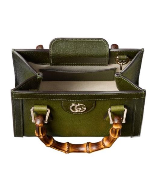 Gucci Green Diana Small Tote Bag
