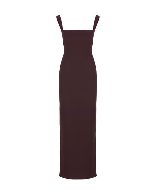 Solace London Purple Joni Square-Neck Sleeveless Gown