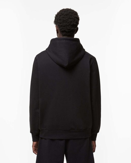 Gcds Black Waved Logo Zip-Up Hoodie for men