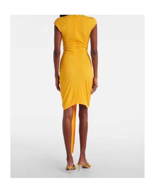 Christopher Esber Yellow Duo Bezel Cutout Jersey Minidress