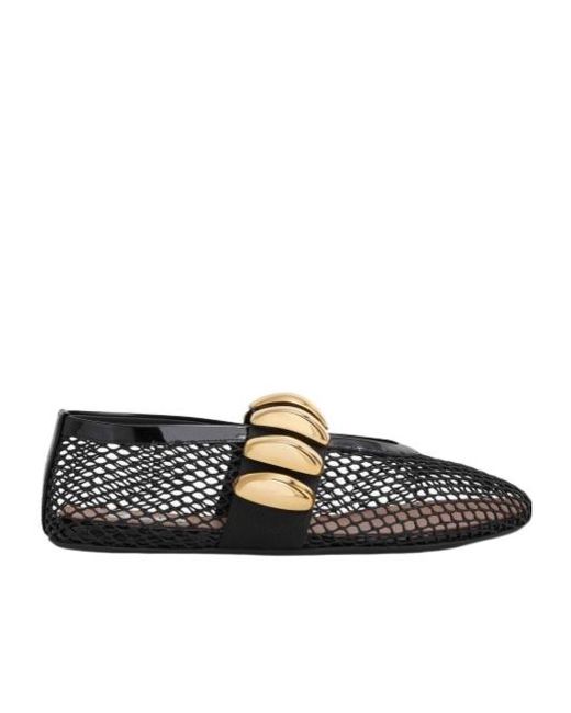 Alaïa Black Mesh Pebble Ballet Flats