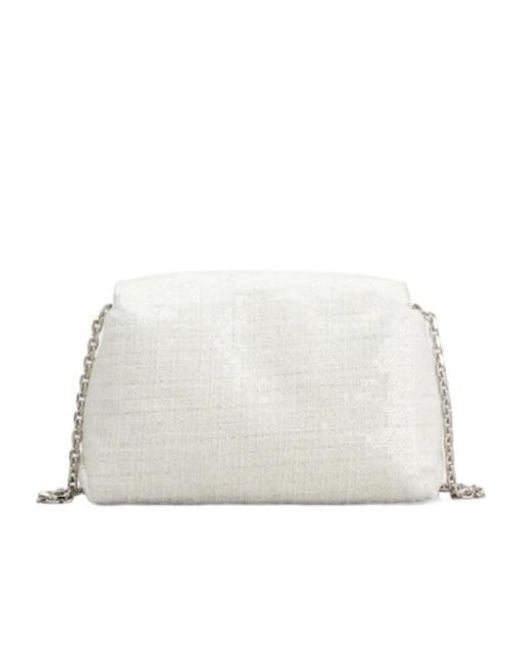 Roger Vivier White Efflorescence Sequins Micro Bag