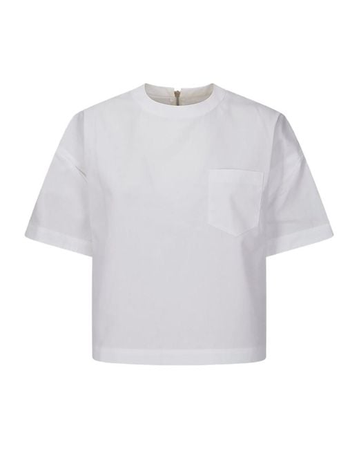 Sacai White Crewneck Short-Sleeved T-Shirt