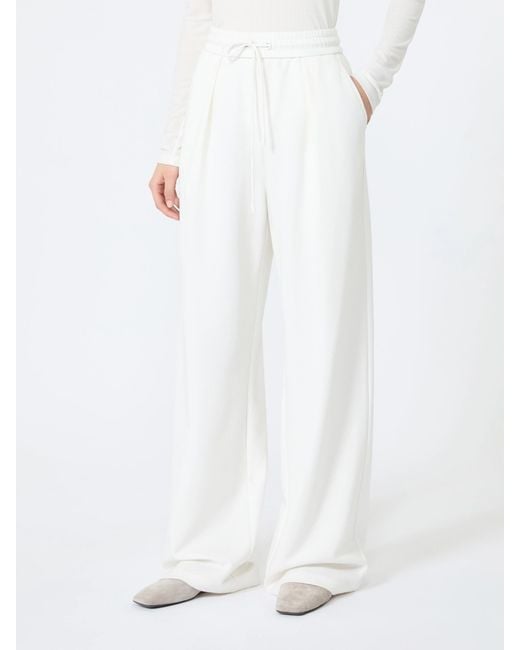 Max Mara White Drawstring Casual Pants