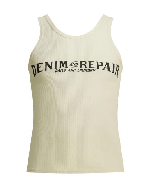 Kapital White 'Denim Repair' Tank Top for men