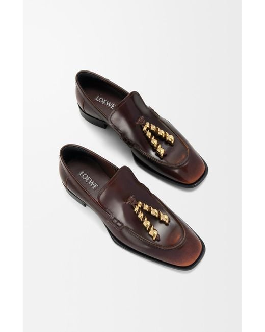 Loewe Brown Edge Tassel Slip-On Loafers