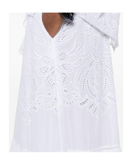 ERMANNO FIRENZE White Broderie Tiered Skirt