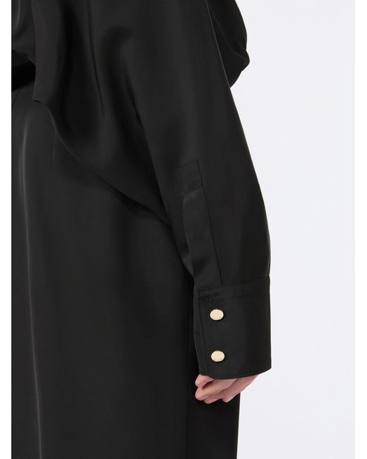 Sportmax Black Oversized Viscose Shirt Dress