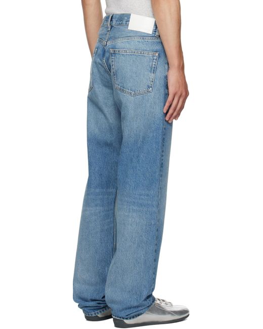 sunflower Blue Five Pocket Jeans With Back Logo Patch for men