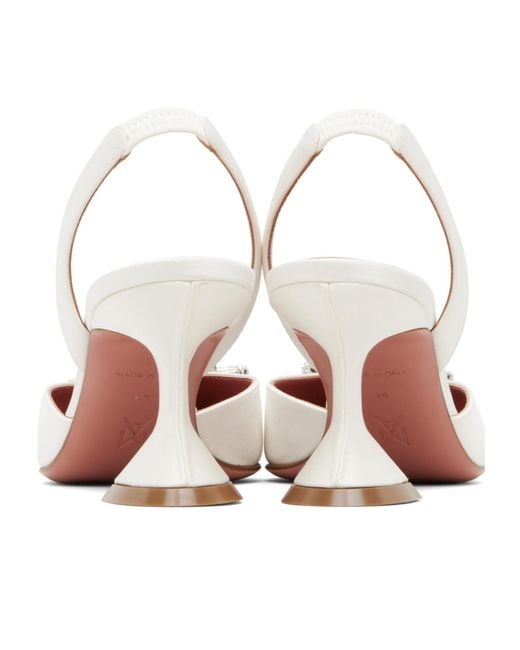 AMINA MUADDI Natural Begum Sling 70 Pointed-Toe High-Heeled Sandals