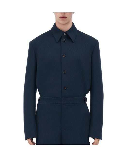 Bottega Veneta Blue Flannel Jacket for men