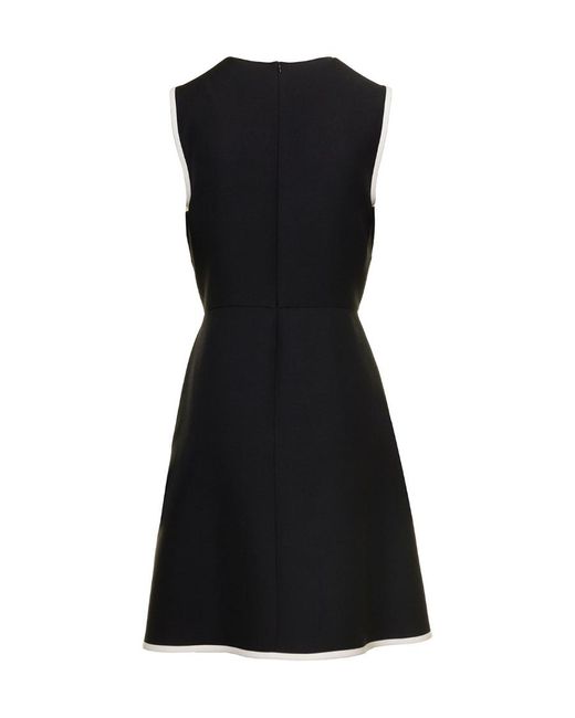 Valentino Black Stud Detailed Crewneck Sleeveless Dress