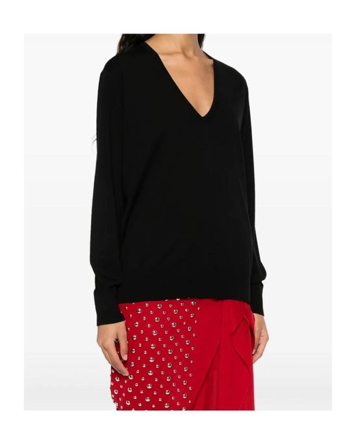 Dries Van Noten Black Loose-Fit V-Neck Jumper