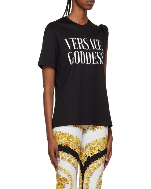 Versace Black Logo Printed Crewneck T-Shirt