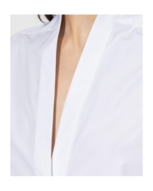 Jacquemus White V-Neck Asymmetric Top