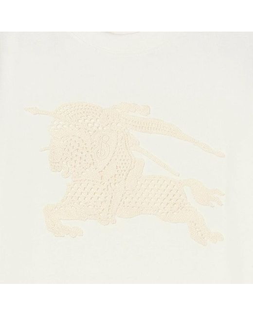 Burberry White Ekd Crewneck T-Shirt