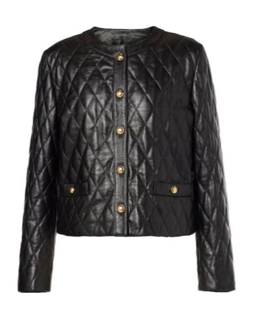 Nili Lotan Black Button Leather Jacket