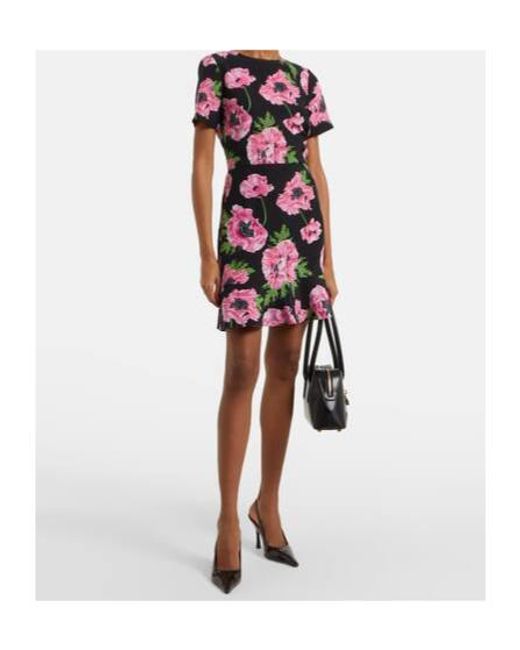 Stella McCartney Purple Iconic Floral Ruffled Silk Minidress