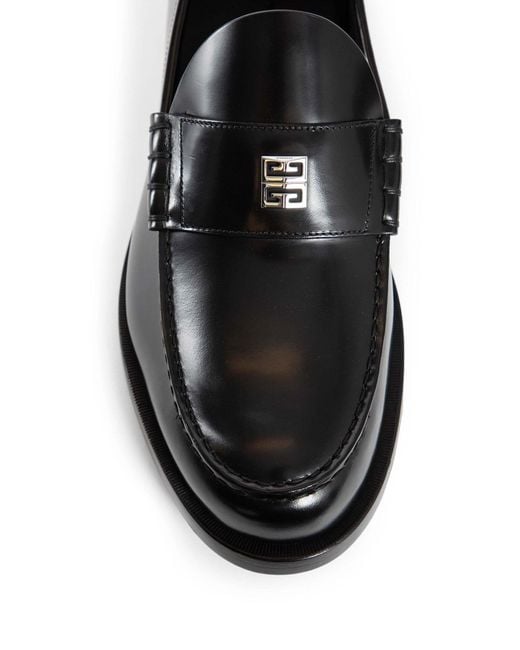 Givenchy Black Mr G Logo Plaque Loafers for men