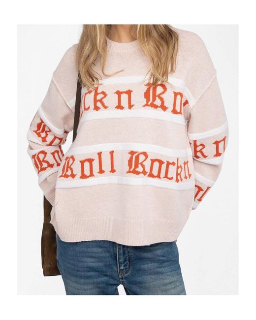 Zadig & Voltaire White Striped Crew Neck Pullover