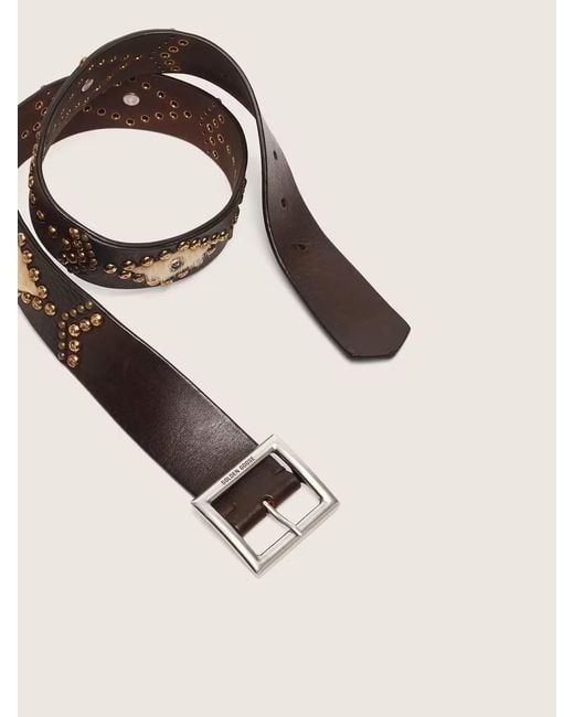 Golden Goose Deluxe Brand Brown Studded Pony-Hair Belt