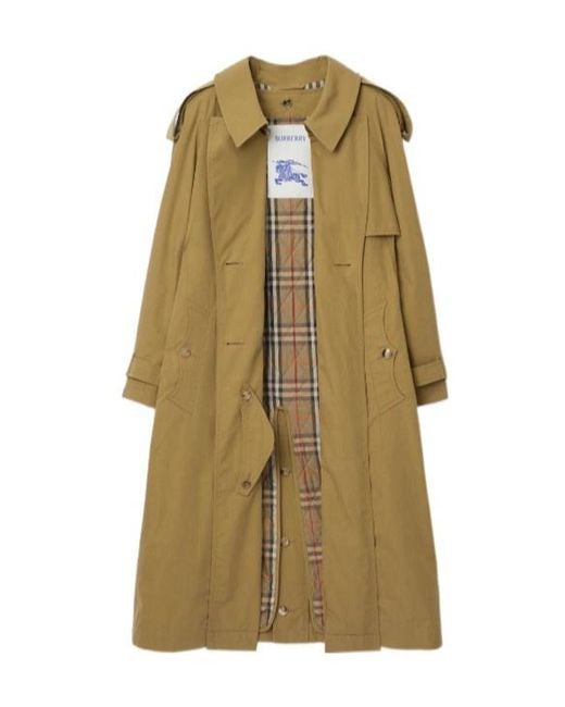 Burberry Green Long Belted Fitzrovia Trench Coat