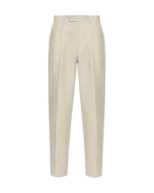 Eleventy Natural Pleated Tapered Pants for men