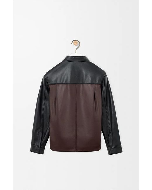 Loewe Black Burgundy Leather Overshirt for men