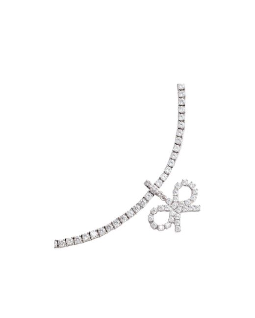 Self-Portrait White Embellished Bow Tennis Necklace