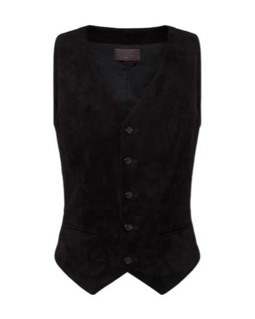 Stouls Black Capone Suede Vest