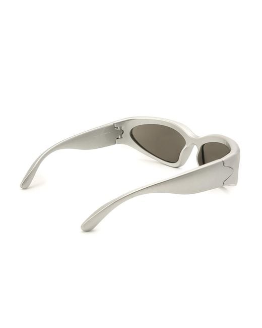 Balenciaga White Eyewear Swift Oval Sunglasses for men