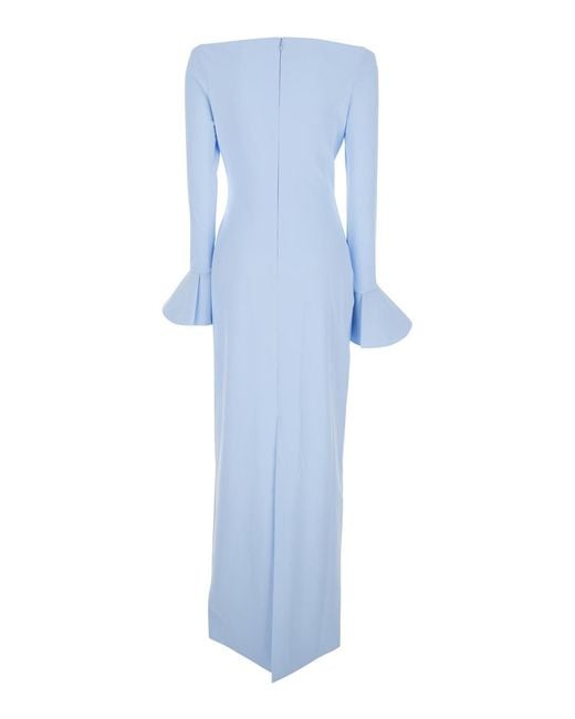 Solace London Blue London Anica Off-Shoulder Long Dress