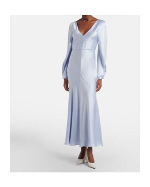 Gabriela Hearst Blue Silk Satin Maxi Dress