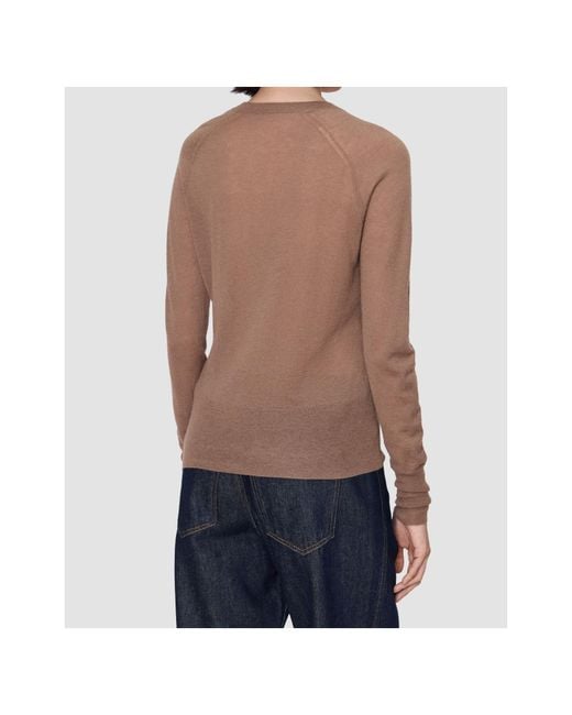 Joseph Brown Fine-Knit V-Neck Cardigan