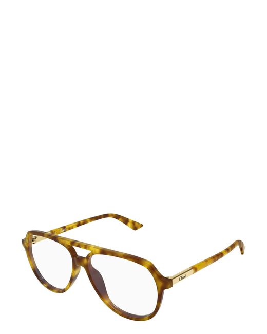 Chloé Metallic Chloé Eyewear Pilot Frame Glasses