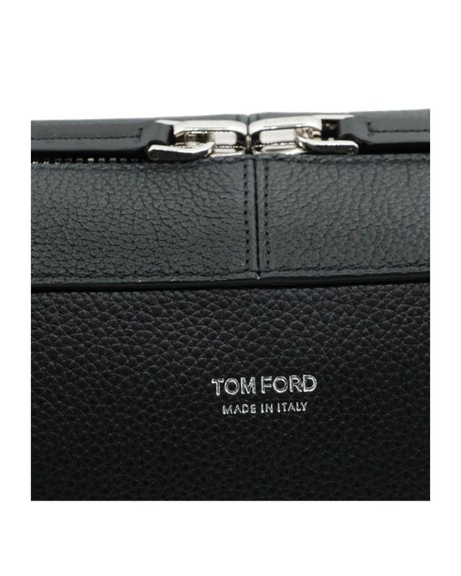 Tom Ford Black Zip-Up Briefcase for men