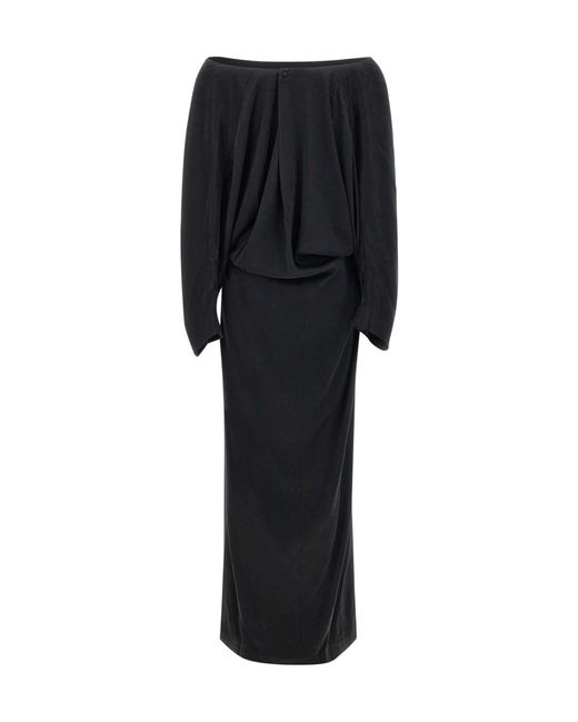 REMAIN Birger Black Bat-Sleeve Maxi Dress