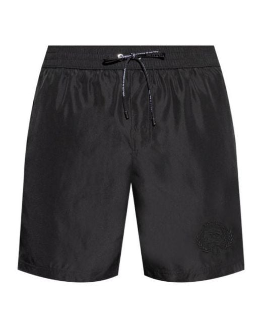 Dolce & Gabbana Black Elastic Waist Swim Shorts for men