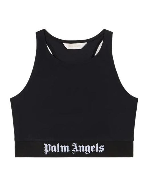 Palm Angels Black Logo Band Racerback Top